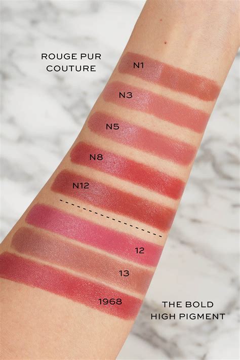 ysl rouge pur couture swatches